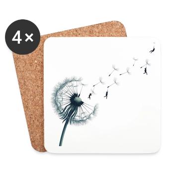 Pissenlit des Rêves - Peu importe comment souffle le vent - Dessous de verre (lot de 4) - blanc - Devant