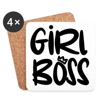 Girlboss - Untersetzer (4er-Set) - Weiß - Vorne