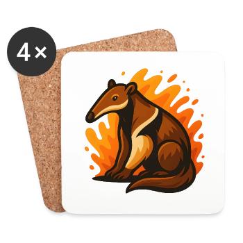 Burning Anteaters - Coasters (set of 4) - white - Front