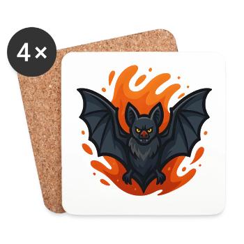 Emblème de la chauve-souris vampire - Dessous de verre (lot de 4) - blanc - Devant
