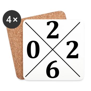2026 - Dessous de verre (lot de 4) - blanc - Devant