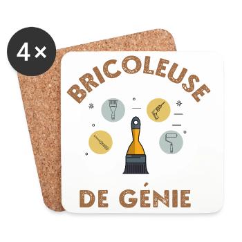 Bricoleuse de génie - Dessous de verre (lot de 4) - blanc - Devant