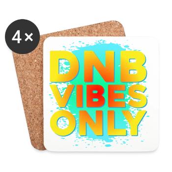 Drum n Bass Shirt Sommer DNB Colorful Vibes - Untersetzer (4er-Set) - Weiß - Vorne