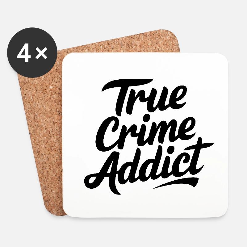 True-Crime-Süchtiger - Untersetzer (4er-Set) - Weiß