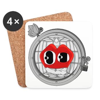 HEARTBEAT 1 - Coasters (set of 4) - white - Front