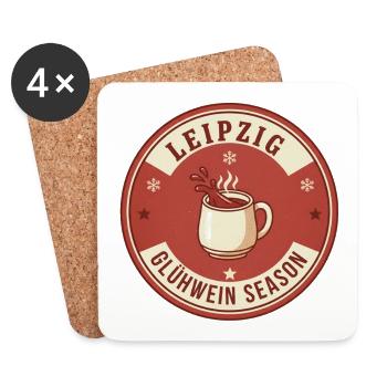 Leipzig Gluhwein Saison - Untersetzer (4er-Set) - Weiß - Vorne