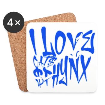 I Love Sphynx Cats Graffiti - Untersetzer (4er-Set) - Weiß - Vorne