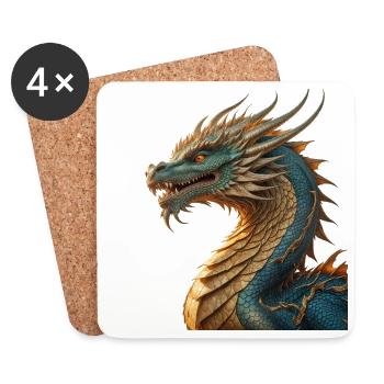 The Dragon - Coasters (set of 4) - white - Front