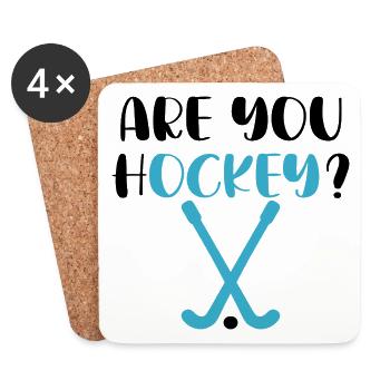 Ok Hockey - pun Ok - Coasters (set of 4) - white - Front