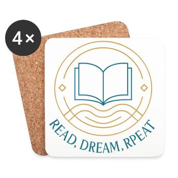 Read. Dream. Try again. - Coasters (set of 4) - white - Front