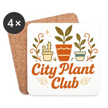Club des plantes de la ville - Dessous de verre (lot de 4) - blanc - Devant