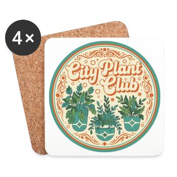 Club des plantes de la ville - Dessous de verre (lot de 4) - blanc - Devant