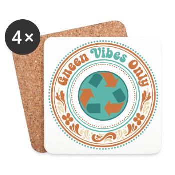 Des vibrations vertes pures - Dessous de verre (lot de 4) - blanc - Devant