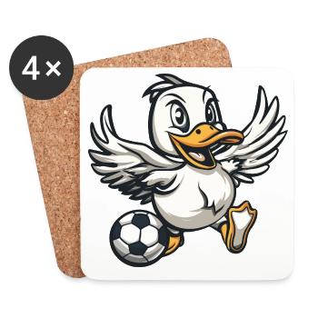Duck Football Comic - Coasters (set of 4) - white - Front