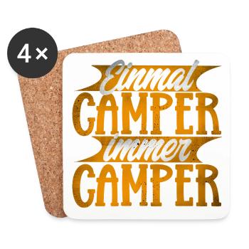 Camping - Untersetzer (4er-Set) - Weiß - Vorne