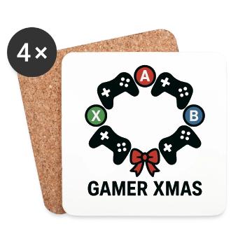 Gamer Xmas Controller Kranz - Untersetzer (4er-Set) - Weiß - Vorne