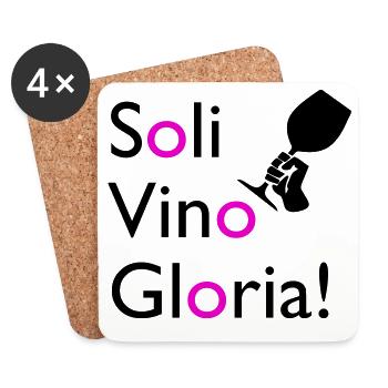 Soli Vino Gloria - Untersetzer (4er-Set) - Weiß - Vorne