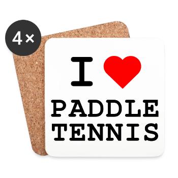 J’adore le paddle tennis - Dessous de verre (lot de 4) - blanc - Devant