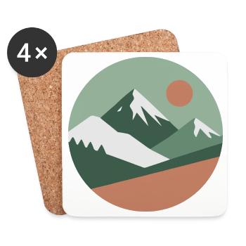 Scandinavian Mountain | Nordic Colors - Coasters (set of 4) - white - Front