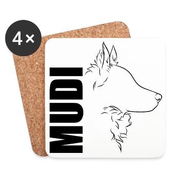 Mudi Profile Chien Chien Wilsigns - Dessous de verre (lot de 4) - blanc - Devant