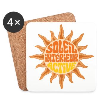 SOLEIL INTERIEUR #2 - let's talk - Dessous de verre (lot de 4) - blanc - Devant