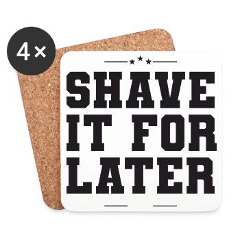 À la manière d’un salon de coiffure, rase-la pour plus tard - Dessous de verre (lot de 4) - blanc - Devant