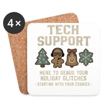 Tech Support Ugly Christmas Sweater Informatiker - Untersetzer (4er-Set) - Weiß - Vorne