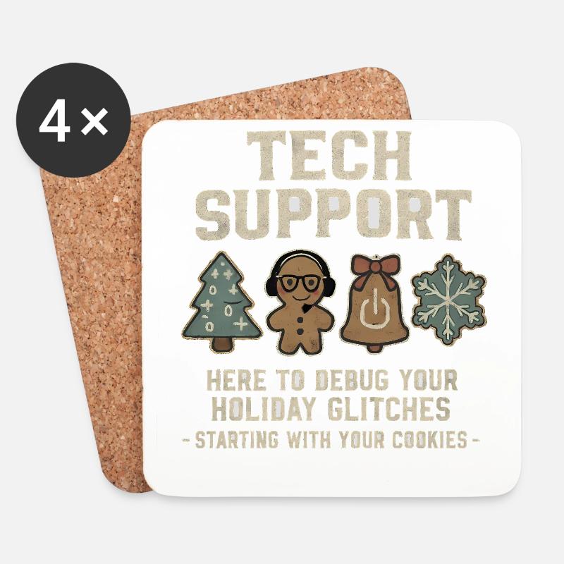 Tech Support Ugly Christmas Sweater Informatiker - Untersetzer (4er-Set) - Weiß