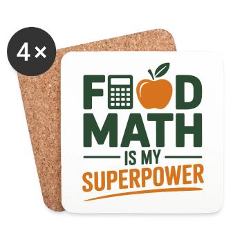 Les mathématiques alimentaires sont mon super-pouvoir comme diététicienne experte - Dessous de verre (lot de 4) - blanc - Devant