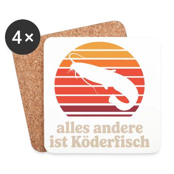 Wallerfischen_alles_andere_ist_Koederfisch_03 - Dessous de verre (lot de 4) - blanc - Devant