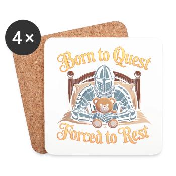Born to Quest, forced to Rest - Funny Medieval - Coasters (set of 4) - white - Front