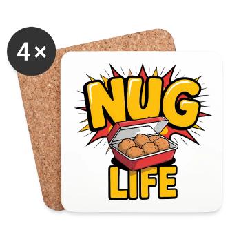 Nug Life - T-shirt drôle - Dessous de verre (lot de 4) - blanc - Devant