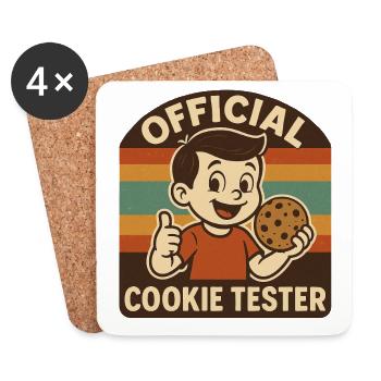 Offizieller Keks Tester Retro Badge Weihnachten - Untersetzer (4er-Set) - Weiß - Vorne
