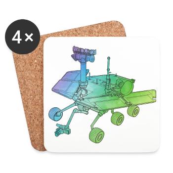 Aventure spatiale sur le rover martienne sur la planète rouge - Dessous de verre (lot de 4) - blanc - Devant