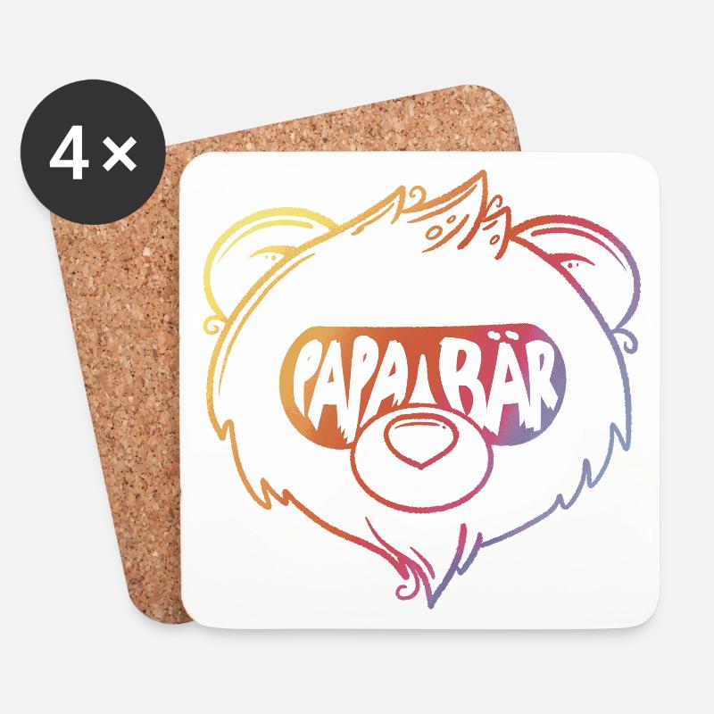 Bears Dad - Coasters (set of 4) - white