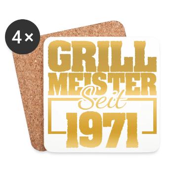 Grillades 1 - Dessous de verre (lot de 4) - blanc - Devant