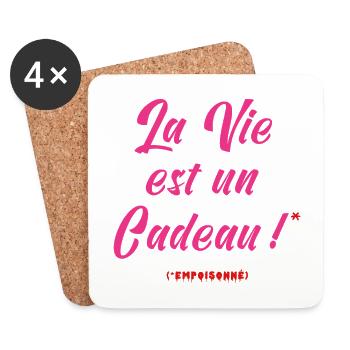 LIFE IS A GIFT (poisoned) - Coasters (set of 4) - white - Front