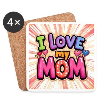 J’aime ma maman - Dessous de verre (lot de 4) - blanc - Devant
