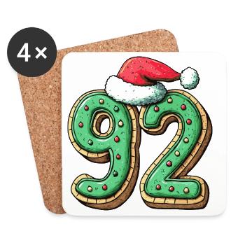 92 Number Cookie Christmas - Coasters (set of 4) - white - Front