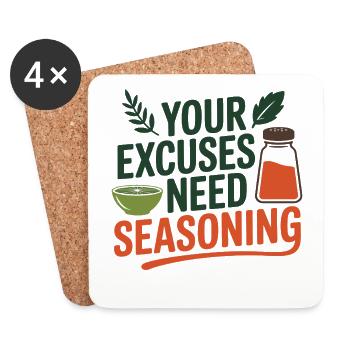 Your Excuses Need Seasoning Dietitian Expert  - Coasters (set of 4) - white - Front