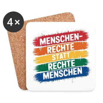 Human rights instead of right-wing people - Against the law - Coasters (set of 4) - white - Front