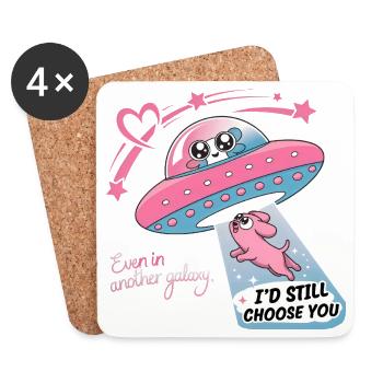Humour Chien Amour Infini Cadeau Maîtresse Maître - Dessous de verre (lot de 4) - blanc - Devant