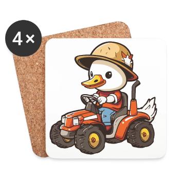 Éleveur de tracteurs d’oies - Dessous de verre (lot de 4) - blanc - Devant