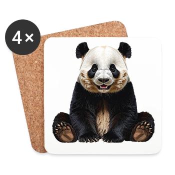 Panda - Dessous de verre (lot de 4) - blanc - Devant