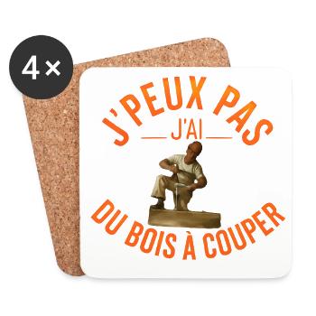I can't, I have wood to cut - Coasters (set of 4) - white - Front