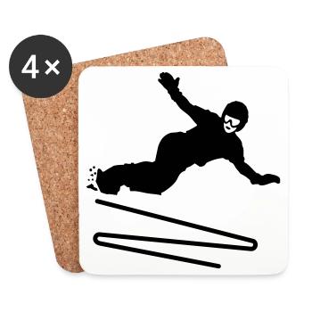 Snowboard - Untersetzer (4er-Set) - Weiß - Vorne