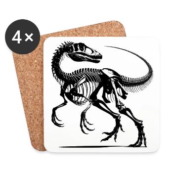 Raptor Dinosaur Backbreaking Work from Prehistoric Times - Coasters (set of 4) - white - Front