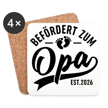 Perfektes Opa Geschenk 2026 | Enkelkind Geburt - Untersetzer (4er-Set) - Weiß - Vorne