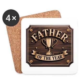 Father of the Year - Funny Dad T-Shirt - Coasters (set of 4) - white - Front