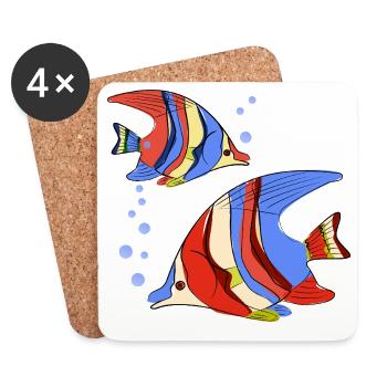 Fische - Untersetzer (4er-Set) - Weiß - Vorne